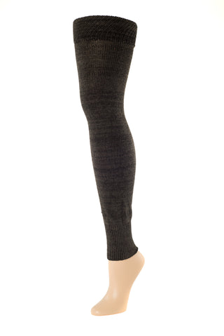 Delp Stockings Footless Cotton Stockings. Charcoal color side view. 