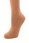 Delp Stockings, Seamed Heavyweight Cotton Stockings. Salmon color side detail  view.