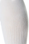 Delp Stockings, Seamed Openwork Cotton Stockings. White color side detail view. 