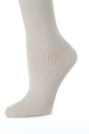 Delp Stockings Derbytight Cotton Stockings. Cream color side detail view. 