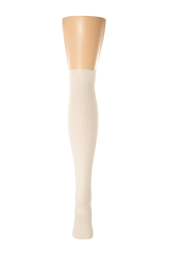 Delp Stockings Derbytight Cotton Stockings. Cream color back view. 