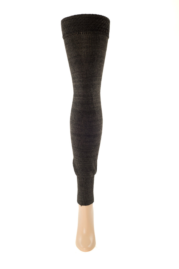 Delp Stockings Footless Cotton Stockings. Charcoal color front view. 