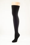 Delp Stockings, Seamed Heavyweight Cotton Stockings. Black color side view.
