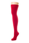 Delp Stockings Heavyweight Cotton Stockings. Bright Red color side view.