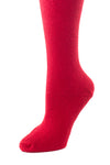 Delp Stockings Heavyweight Cotton Stockings. Bright Red color side detail view.