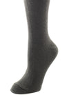 Delp Stockings Heavyweight Cotton Stockings. Charcoal color side detail view.