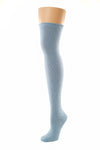 Delp Stockings, Seamed Heavyweight Cotton Stockings. Colonial Blue color side view.