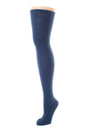 Delp Stockings Heavyweight Cotton Stockings. Dark Blue color side view.