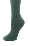 Delp Stockings Heavyweight Cotton Stockings. Dark Green color side detail view.