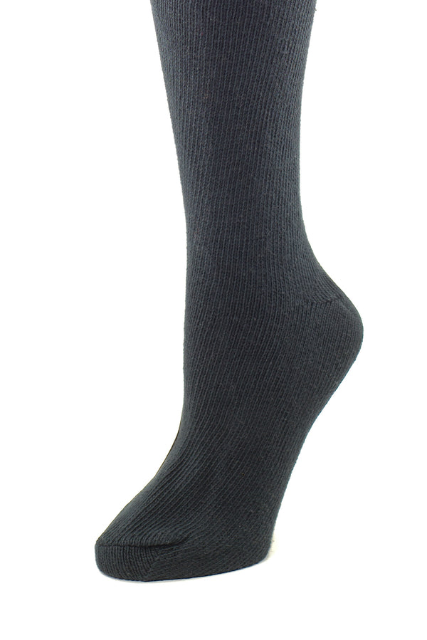 Delp Stockings Heavyweight Cotton Stockings. Slate color side detail view.