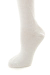 Delp Stockings Heavyweight Cotton Stockings. White color side detail view.