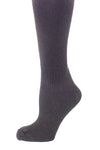 Delp Stockings, Seamed Heavyweight Wool Stockings. Black color side detail view. 