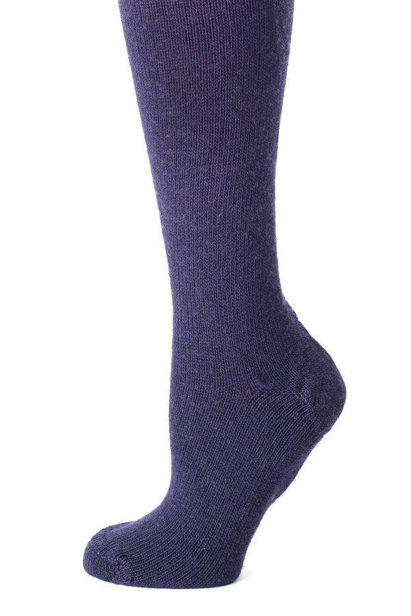 Delp Stockings, Seamed Heavyweight Wool Stockings. Dark Blue color side detail view. 