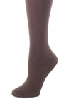 Delp Stockings, Lightweight Cotton Stockings. Brown color side detail view. 