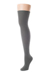 Delp Stockings, Seamed Lightweight Cotton Stockings. Charcoal color side view. 
