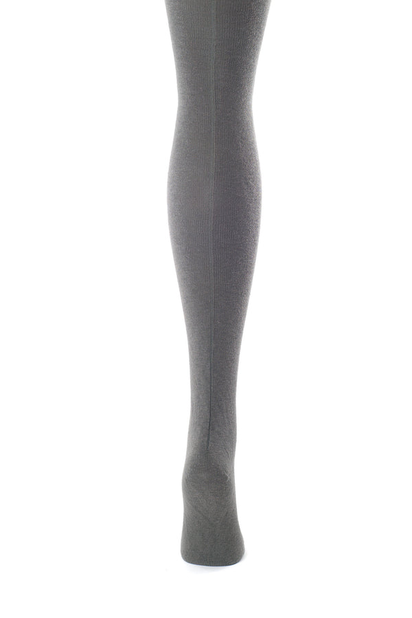 Delp Stockings, Seamed Lightweight Cotton Stockings. Charcoal color back view. 