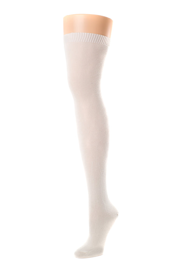 Delp Stockings, Lightweight Cotton Stockings. Cream color side view.