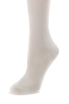 Delp Stockings, Seamed Lightweight Cotton Stockings. Cream color side detail view.