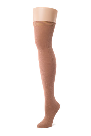 Delp Stockings, Lightweight Cotton Stockings. Salmon color side view.