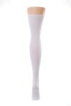 Delp Stockings, Seamed Lightweight Cotton Stockings. White color back view. 
