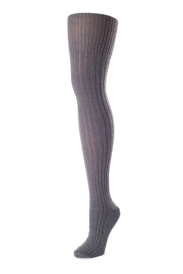 Delp Lightweight Ribbed Wool Stockings Charcoal