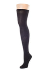 Delp Stockings, Seamed Silk Stockings. Black color side view. 