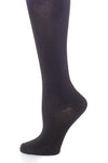 Delp Stockings, Seamed Silk Stockings. Black color side detail view. 