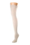 Delp Stockings, Seamed Silk Stockings. Cream color side view. 