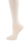 Delp Stockings, Seamed Silk Stockings. Cream color side detail view. 