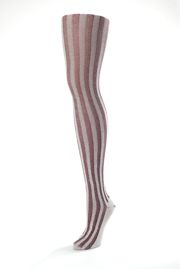 Silver Legs Vertical Stripe Tights in Black